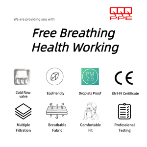 Respirateur et masques jetables en forme de cône <span class=keywords><strong>FFP1</strong></span> <span class=keywords><strong>FFP2</strong></span> non tissé à valve certifié CE EN149 NR - Product Image 6