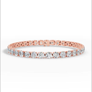Bracelet tennis allongé à quatre griffes avec diamants de laboratoire ronds 10 carats en or 18 carats – Vente en gros, Fabricant et Fournisseur de Bijoux Fins OEM - Product Image 1