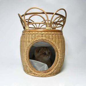 Casas para mascotas de ratán natural a precios competitivos, cama para perros de interior, camas ecológicas para gatos. - Product Image 3