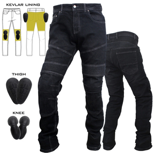 Mens Blue Acid Stone Washed Short Sleeve Sportswear Motorcycle Riding <b>Jeans</b> for <b>Lined</b> Stretch Panels Protective Biker OEM - Product Image 3