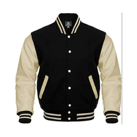 Veste universitaire personnalisée pour homme, veste en laine avec manches en cuir PU, broderies, patchs, veste bomber streetwear pour la mode
