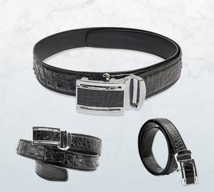 2025 haute qualité en cuir d'alligator véritable homme ceintures taille 3.5-4cm largeur 115-120cm longueur ceinture pour hommes luxe hommes ceintures en cuir - Product Image 5