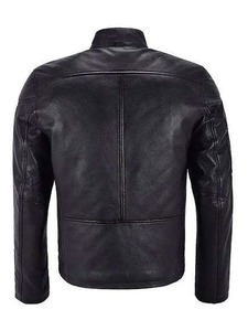 เสื้อแจ็คเก็ตหนังสีดำสำหรับนักขี่มอเตอร์ไซค์ชาย - Product Image 2