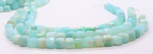 Perles cubiques facettées en opale naturelle du Pérou, 8 à 9 mm, perles en forme de boîte du Pérou, brin de 8 pouces, opale cubique 3D facettée, pierre précieuse d'opale du Pérou - Product Image 3