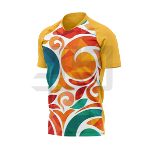 Breathable 100% Polyester Football Jersey Lightweight Printed Athletic Uniform Short Sleeve Front Custom Team Name for SPORTS - Product Image 5