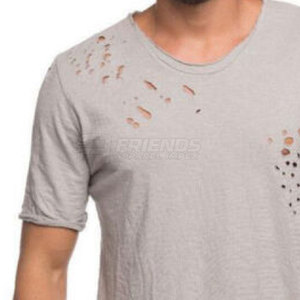 Camisetas de Algodón 100% con Diseño Desgastado, Estilo Moderno e Informal, Perfectas para la Moda Urbana de Verano - Product Image 4
