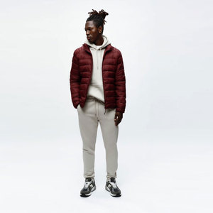 Veste matelassée d'hiver imperméable à capuche zippée pour homme grande taille, personnalisée, en polyester et nylon, vente en gros - Product Image 4