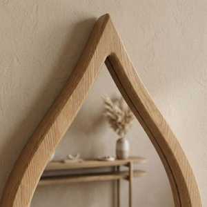 Miroir mural rond en bois naturel fait à la main, écologique, décoratif, accent moderne, style bohème, chambre à coucher, salon, décoration de la maison - Product Image 4