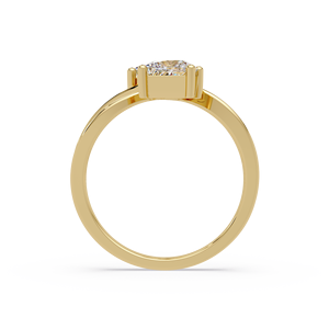 Anillos de Lujo de Oro Amarillo de 14K con Dos Diamantes Cultivados en Laboratorio de Corte Princesa de 1.40 Quilates TW para Mujer, Joyería Fina Personalizada, Anillos Cruzados - Product Image 4