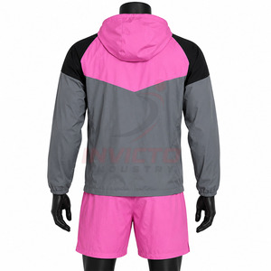 Lightweight <b>Athletic</b> Men Windbreaker Shorts Set Offering Relaxed Fit Men Windbreaker Shorts Set For Daily Activities - Product Image 2