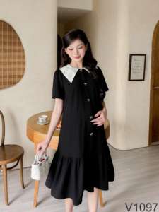 Robe de maternité anti-rétrécissement de haute qualité Tissu doux et confortable absorbant la sueur Bonne capacité d'absorption pour une utilisation estivale-Vietnam V1097 - Product Image 3