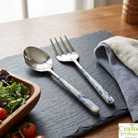 Set Peralatan Makan Spiral Putar Buatan Tangan Ramah Lingkungan dari The Crafts Village, Aman untuk Mesin Cuci Piring, Terbuat dari Logam