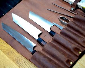 Étui à couteaux de cuisine professionnel, fait main, sur mesure, de haute qualité, classique, portable, en cuir, LKR-0264 - Product Image 5