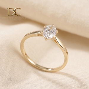 Anillo de Oro Sólido de 14 Quilates con Diamante Cultivado en Laboratorio Certificado por IGI, Corte Oval Brillante, Joyería Fina de Oro para Mujer, Moderna para Bodas - Product Image 6