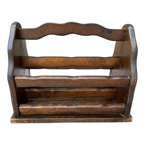 Handcrafted Brown <b>Pine</b> Wood Eco-friendly Durable Rectangle Magazine Holder-Wholesale Rustic Farmhouse Style 32x18x14 cm - Product Image 3