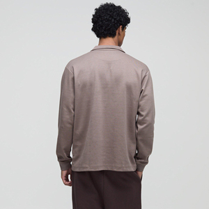 Polo décontracté à manches longues pour hommes, 100 % coton, grande taille, coupe ample, logo personnalisé imprimé, respirant, vente en gros - Product Image 3