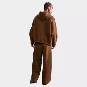 Sweat à capuche décontracté pour homme, motif uni, coupe droite, tissu tricoté polyester/coton, col à capuche, poche hiver - Product Image 2