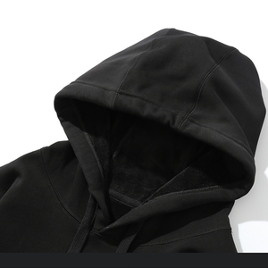 Sweat-shirt à capuche personnalisé de haute qualité en tissu éponge épais avec patch brodé, coupe oversize vintage pour homme, logo personnalisé - Product Image 3