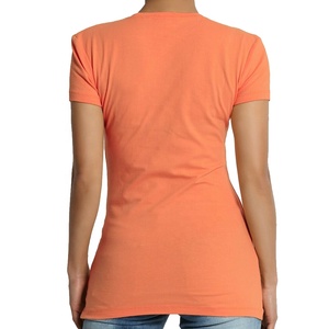 Camisetas de algodón ajustadas de verano para mujer Diseño personalizado con cuello profundo y manga larga Ropa activa suave MOQ bajo al por mayor - Product Image 2