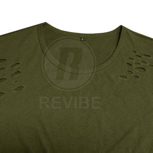 Camiseta de Verano para Hombre, Manga Corta, Estilo Desgastado, 100% Algodón, Color Personalizado, Transpirable, Diseño Moderno - Product Image 4