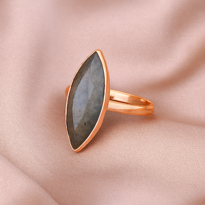 Natural Labradorite Marquise Faceted <b>Ring</b> 925 Sterling <b>Silver</b> Rose Gold Yellow Gold Plated Handmade Gemstone <b>Ring</b> for <b>Men</b> Her - Product Image 6