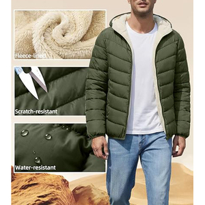 Womens Winter Quilted Puffer <b>Coat</b> With Attached Hood And Durable Front Zipper Closure - Product Image 4