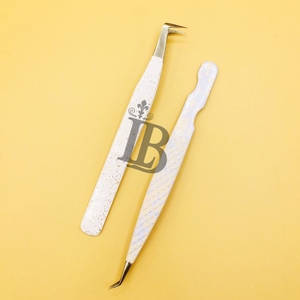 Pinzas de Extensión de Pestañas de Alta Calidad, Pinzas para Pestañas de Visón con Mango Suave y Punta Precisa, Especiales para Pestañas, con Logotipo - Product Image 1