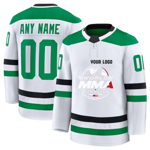 Camiseta de Hockey sobre Hielo Personalizada, Verano, Blanca, Azul y Naranja, con Rayas, Impresión Sublimada, Cuello en V, Manga Larga, Unisex, Adulto, Transpirable, Secado Rápido - Product Image 6