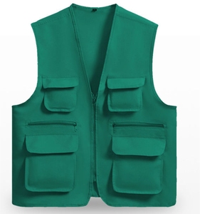 Gilet de sécurité haute visibilité entièrement personnalisé avec poches, gilet de travail orange unisexe en polyester, fermeture éclair sur le devant, plusieurs poches, sécurité - Product Image 2