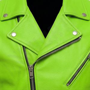 Chaqueta de cuero estilo motociclista para hombre NAI-0504B, abrigo elegante de marca, equipo de protección para motociclistas, color personalizable. - Product Image 4