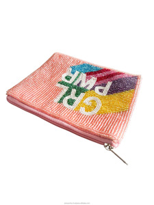 Bolso de Mano Tipo Clutch GRL PWR, Multicolor, con Cuentas Bordadas, Eslogan Personalizado, Diseño de Diseñador, para Fiestas Nocturnas, Portátil, para Mujeres y Niñas - Product Image 4