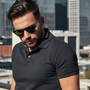 Polo sencillo de golf informal liso de alta calidad al por mayor, Polo sencillo con logotipo personalizado para hombre, Polo de hombre de talla grande para hombre - Product Image 2