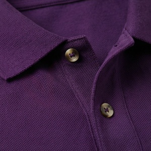 Men's <b>Purple</b> Short Sleeve Pique <b>Polo</b> <b>Shirt</b> Casual Solid Knitted Regular Fit Button Design - Product Image 4