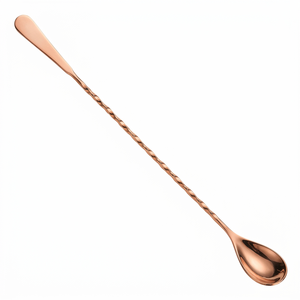 Cuchara de Bar de Cobre para Cócteles, Cuchara Mezcladora con Mango Trenzado, Agitador para Bartender, Mezclador de Bebidas Largas para Bar, Café, Mocktails, Cocina y Hogar - Product Image 1