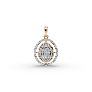 Pendentif en or avec deux diamants ronds cultivés en laboratoire, pendentifs et breloques de luxe en or jaune/blanc/rose 18 carats/14 carats - Product Image 2