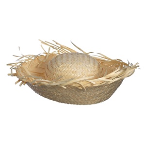 Palm <b>Leaf</b> Hat Pava Sombrero for Adults Traditional Puerto Rican Pava Straw Hat White Color Frayed Straw Hat Wholesale - Product Image 1