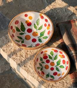 Tazón de Servir de Madera Revestida de Estilo Clásico con Estampado Floral, Hecho a Mano, Decorativo, Resistente al Calor, Apto para Lavavajillas, para la Mesa de la Cocina - Product Image 2