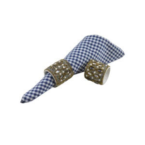 High Quality Vintage Napkin Ring Round Shaped Beaded Design for <b>Table</b> Top Decoration in Hotels Restaurants and <b>Parties</b> - Product Image 1