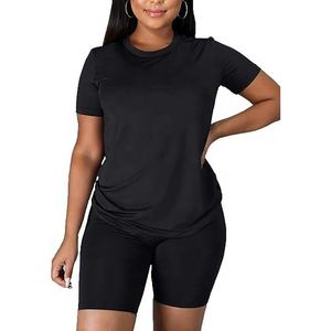 Conjuntos de Ropa Casual de Verano Personalizados para Mujer, Conjunto de Camiseta y Pantalones Cortos, Conjuntos Deportivos para Gimnasio, Ropa Deportiva de Dos Piezas para Mujer - Product Image 2
