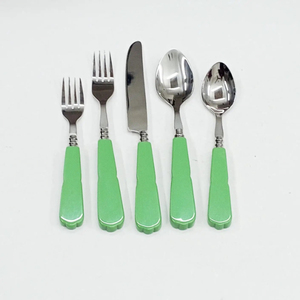 Juego de Cubiertos Nórdicos de Metal con Mangos Esmaltados, de Alta Calidad, Aptos para Lavavajillas, para Hogar, Hoteles, Bodas, Vajilla para Cena - Product Image 1