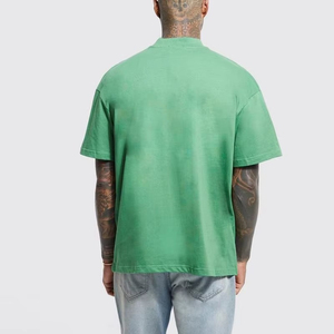 T-shirt décontracté pour homme, coupe slim, délavé à l'acide, en polyester et coton, col rond, manches courtes, pour tous les jours, plusieurs tailles, tendance mode - Product Image 2