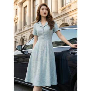 High Grade Short Sleeve Women Dress Elegant Style Breathable Office OEM ODM Casual Dress For Women - Product Image 1