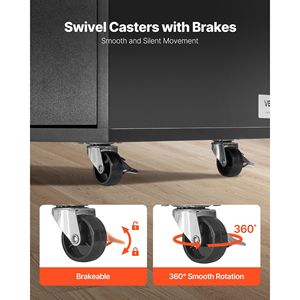 Armadietto Portadocumenti in Legno a 3 Cassetti Regolabile, Mobile con Serratura e Presa di Corrente, Scaffali Portadocumenti con Ruote e Serratura - Product Image 6