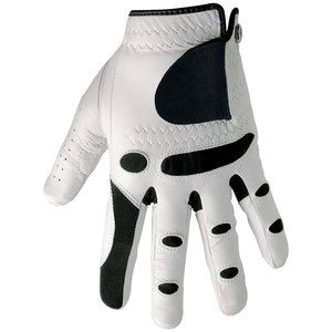 Gant de golf pour homme à adhérence stable avec technologie de ajustement naturel brevetée, construction durable en cuir Cabretta et Spandex, blanc/noir - Product Image 3