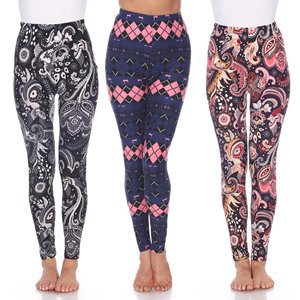 Leggings de Punto Elásticos con Estampado Paisley de Cintura Alta y Largo Completo, Ropa Elegante para Mujer, Casual, para Todas las Temporadas, Spandex, Poliéster, Yoga - Product Image 1