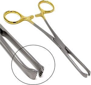 Pinzas para Tejidos Allis Premium con Mango Dorado, 6 pulgadas, 4x5 Dientes, Acero Inoxidable, Instrumentos Quirúrgicos, Certificación CE ISO13485 Clase I - Product Image 1
