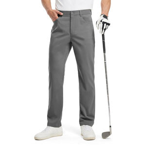 Pantalon de golf décontracté léger pour homme, respirant, 100 % polyester, couleur unie, taille mi-haute, coupe ample, avec cordon de serrage - Product Image 1