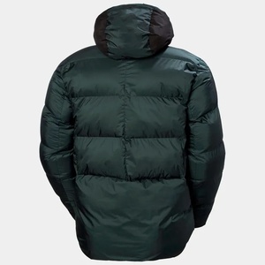 Veste d'hiver à capuche pour homme, rembourrage épais en polyester, coupe-vent, fermeture éclair, couleur unie, coupe classique - Product Image 4