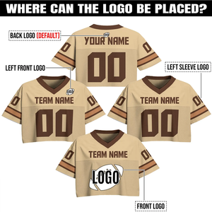 Camiseta de Fútbol Personalizable para Mujer, Estilo Crop Top, con Nombre del Equipo, Número y Logotipo (Frontal), Tela de Malla, Cuello en V, Mangas Cortas, Estilo Urbano - Product Image 5