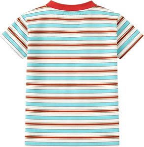 T-shirt en jersey rayé en coton biologique respectueux de l'environnement, qualité supérieure, respirant, unisexe, chemise d'été, export en vrac aux États-Unis - Product Image 2